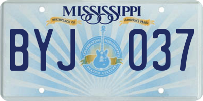 MS license plate BYJ037