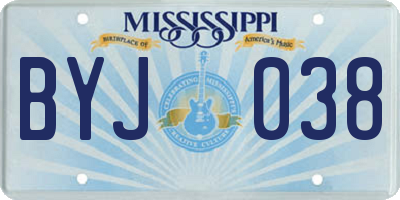 MS license plate BYJ038