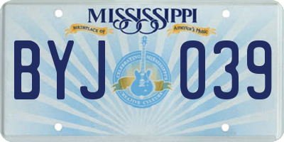 MS license plate BYJ039
