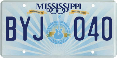 MS license plate BYJ040