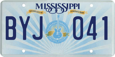 MS license plate BYJ041