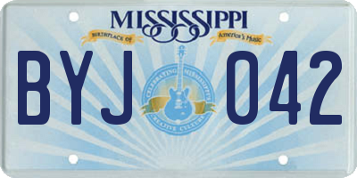 MS license plate BYJ042