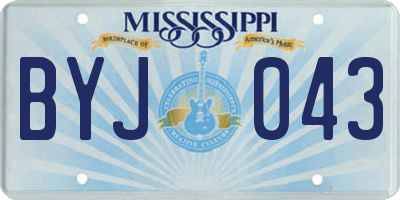 MS license plate BYJ043
