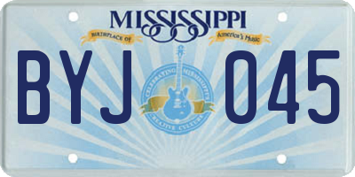MS license plate BYJ045