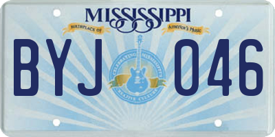 MS license plate BYJ046
