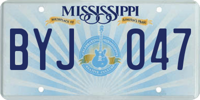 MS license plate BYJ047