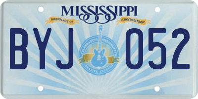 MS license plate BYJ052