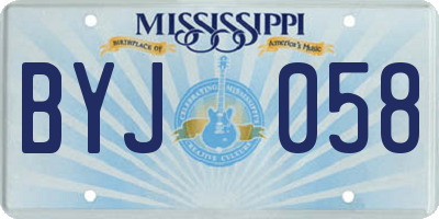 MS license plate BYJ058