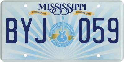 MS license plate BYJ059