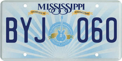 MS license plate BYJ060