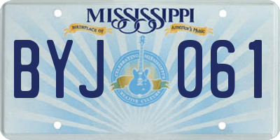 MS license plate BYJ061