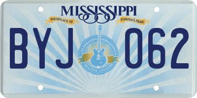 MS license plate BYJ062