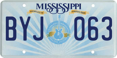 MS license plate BYJ063