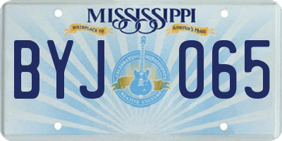 MS license plate BYJ065