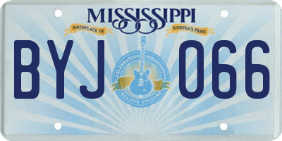 MS license plate BYJ066