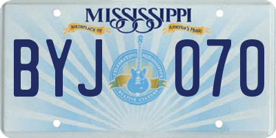 MS license plate BYJ070