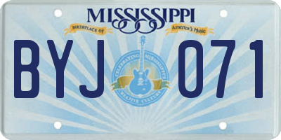MS license plate BYJ071