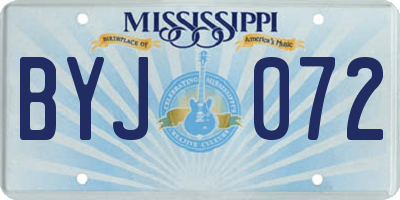 MS license plate BYJ072