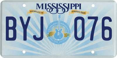 MS license plate BYJ076