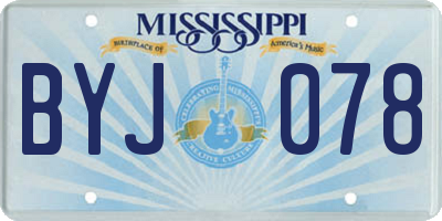 MS license plate BYJ078