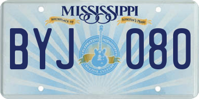 MS license plate BYJ080
