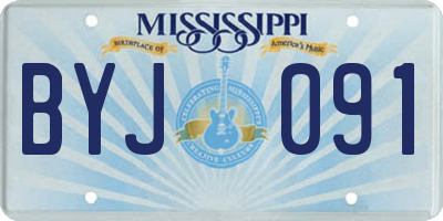 MS license plate BYJ091