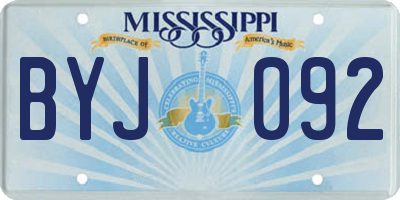 MS license plate BYJ092