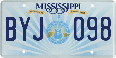 MS license plate BYJ098