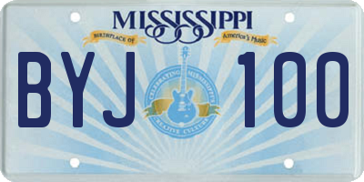 MS license plate BYJ100
