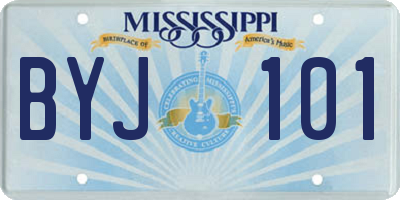 MS license plate BYJ101