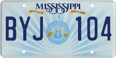 MS license plate BYJ104