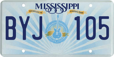 MS license plate BYJ105