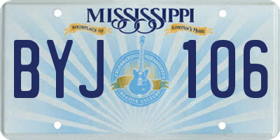 MS license plate BYJ106