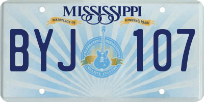 MS license plate BYJ107