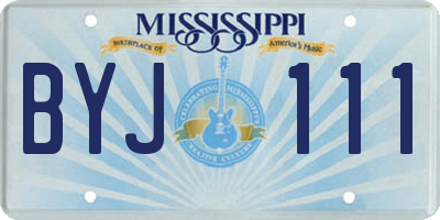 MS license plate BYJ111