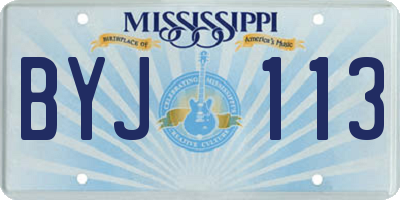 MS license plate BYJ113