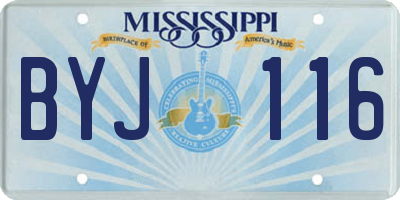 MS license plate BYJ116