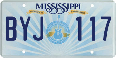 MS license plate BYJ117