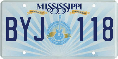MS license plate BYJ118