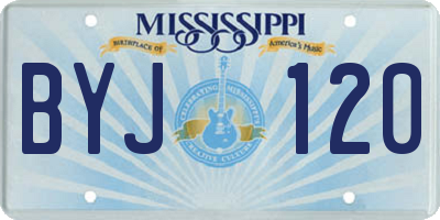 MS license plate BYJ120