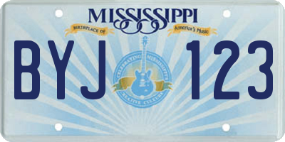 MS license plate BYJ123