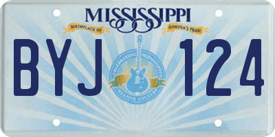MS license plate BYJ124