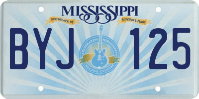 MS license plate BYJ125