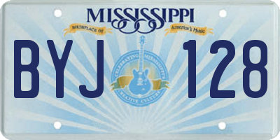 MS license plate BYJ128