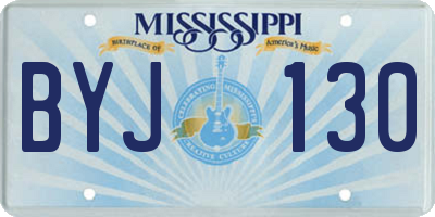 MS license plate BYJ130