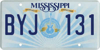 MS license plate BYJ131