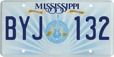 MS license plate BYJ132