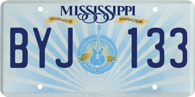 MS license plate BYJ133