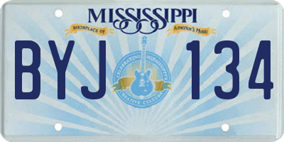 MS license plate BYJ134