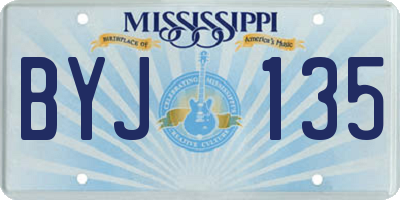 MS license plate BYJ135